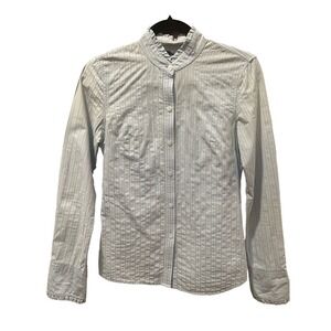 American Eagle Ruffled Stripped Button Down